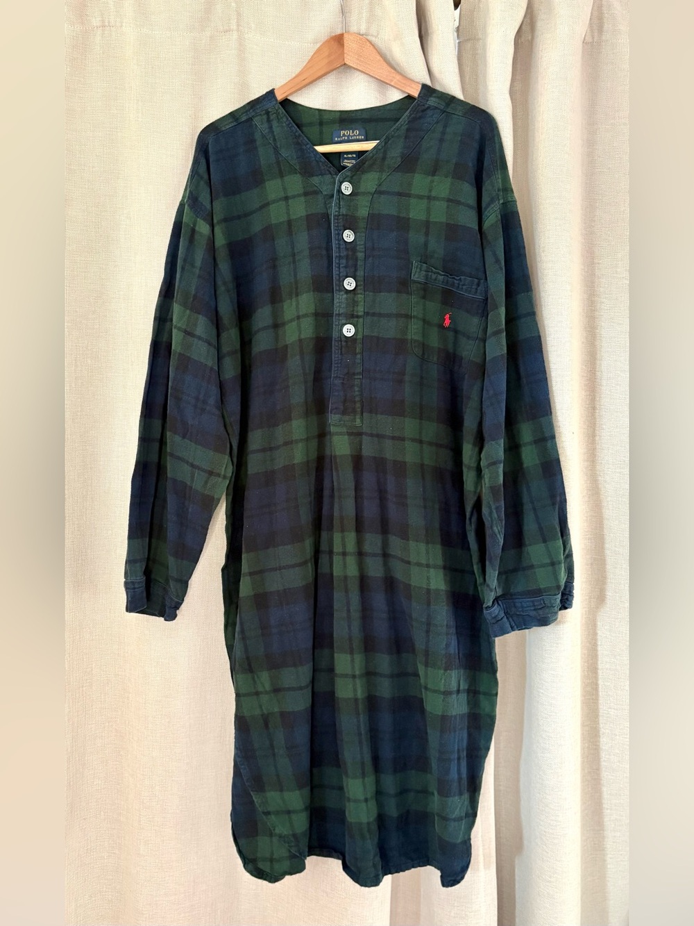 00s 100% Cotton Polo Ralph Lauren Flannel Nightshirt size XL